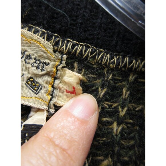 VINTAGE Sweater Large Lambs Wool Orlon Domino Pullover 70s Preppy * - Picture 11 of 13